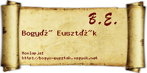 Bogyó Euszták névjegykártya